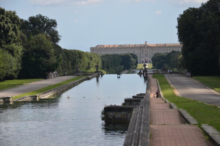 Royal Palace of Caserta with gardens and waterway