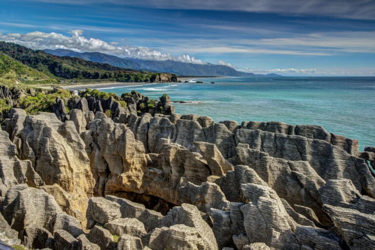 Pancake Rocks in New Zealand on Day 6