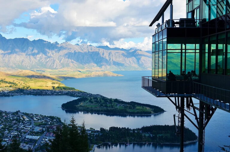 Panoramic view of Queenstown on Day 8 in New Zealand