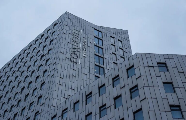 Modern facade of Fosshotel Reykjavík