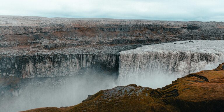 Powerful Dettifoss waterfall in Iceland.