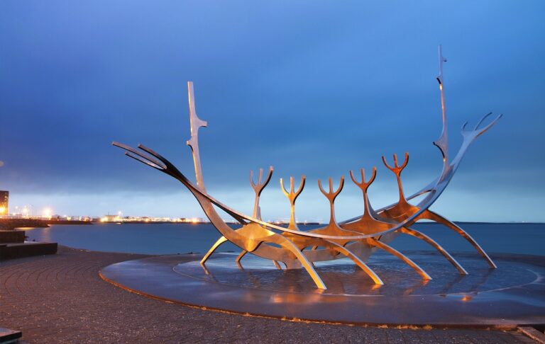 Sun Voyager sculpture by the sea in Reykjavik