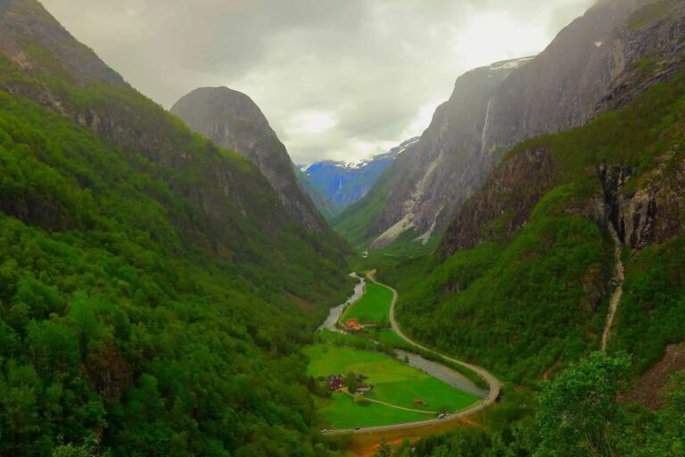Scenic view of Stalheim Valley, Norway