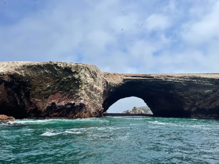 Natural arch formation at Ballestas Islands in Peru