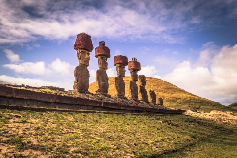 Moai statues at Anakena Beach on Easter Island