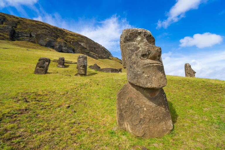 Moai statues at Rano Raraku on Easter Island