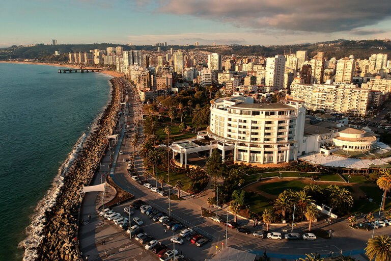 Aerial view of Viña del Mar Casino in Chile