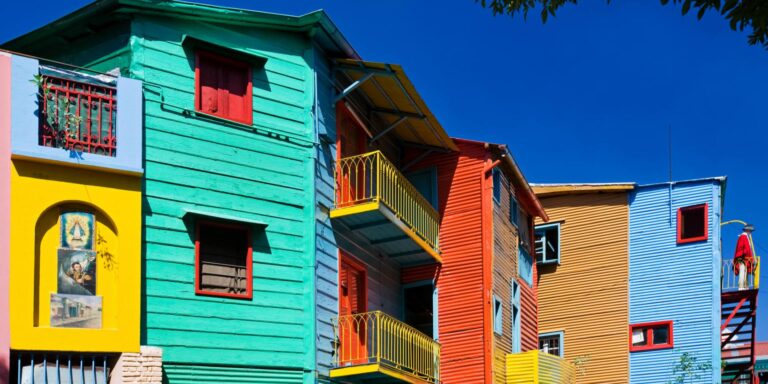 Colorful buildings in La Boca, Buenos Aires.