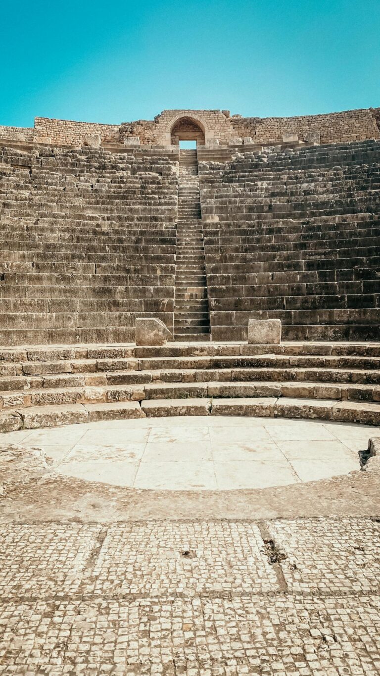 Ancient amphitheatre in Dougga, Tunisia